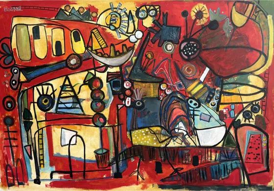 Solar de Apompuá, una densa pintura roja de Elsa Basil